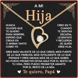 Productos Motivacionales collar para hija de papá – regalo de corazón para mi hija | joyería sentimental, regalo motivacional para hija, cumpleaños, graduación